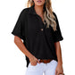 【S-2XL】👚Top cu mânecă scurtă cu rever pentru femei