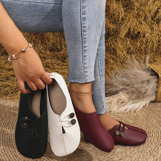 🥿 Pantofi plati pentru doamne din piele moale – Confortabile, ușori, stil versatile🚶‍♀️✨🌸