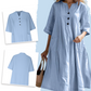 Rochie midi supradimensionată pentru femei cu buzunare A-line