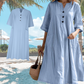 Rochie midi supradimensionată pentru femei cu buzunare A-line