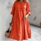 Rochie midi supradimensionată pentru femei cu buzunare A-line