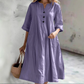 Rochie midi supradimensionată pentru femei cu buzunare A-line