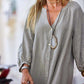 Femei Minimalist bumbac lenjerie V-neck rochie lungă