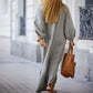 Femei Minimalist bumbac lenjerie V-neck rochie lungă