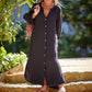 Femei Minimalist bumbac lenjerie V-neck rochie lungă