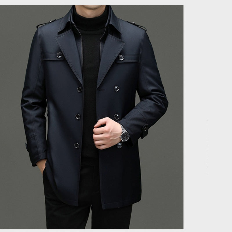 🔥55% discount🔥Men's Medium-Length Trench Coat with Detachable Inner🔥 Free Delivery