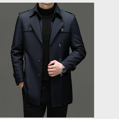 🔥55% discount🔥Men's Medium-Length Trench Coat with Detachable Inner🔥 Free Delivery