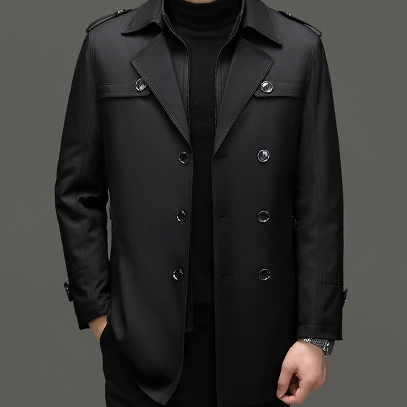 🔥55% discount🔥Men's Medium-Length Trench Coat with Detachable Inner🔥 Free Delivery