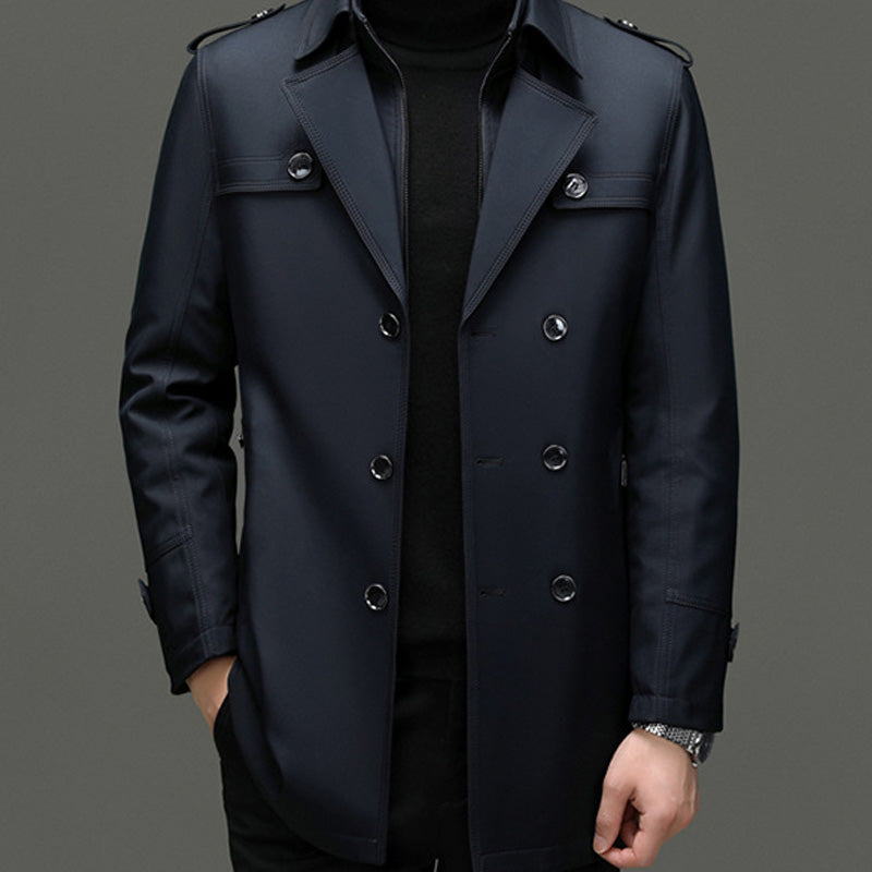🔥55% discount🔥Men's Medium-Length Trench Coat with Detachable Inner🔥 Free Delivery