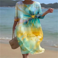 🌺S-4XL🌺Rochie largă cu gât rotund și imprimeu