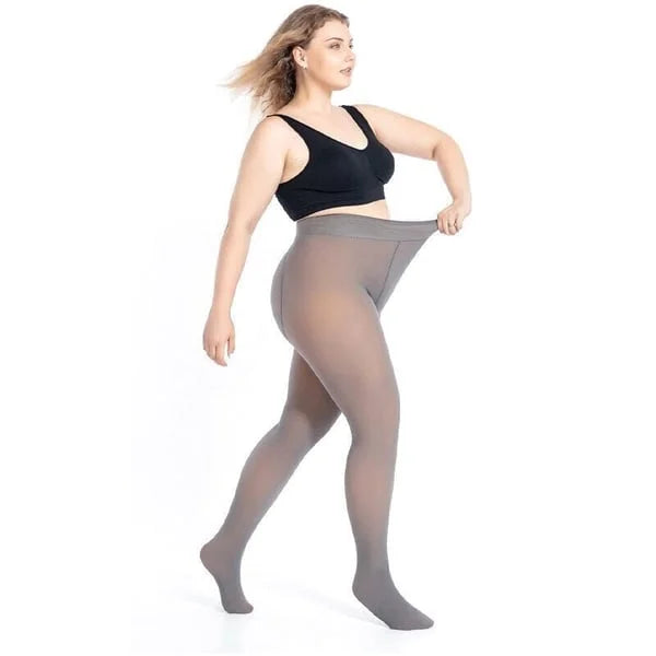 ❄️🧦 Women's Fleece Lined Tights | Fake Translucent & Thermal – Warm Look for Cold Days ✨
