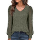 Women’s Elegant V-Neck Long Sleeve Top