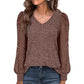 Women’s Elegant V-Neck Long Sleeve Top