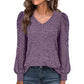 Women’s Elegant V-Neck Long Sleeve Top