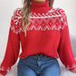 Pulover cu guler înalt din tricot pentru femei