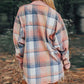 Palton casual oversized în carouri colorate