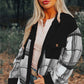 Palton casual oversized în carouri colorate