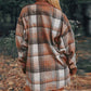 Palton casual oversized în carouri colorate
