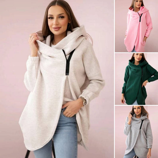 Hanorac gros cu glugă, oversized, pentru femei