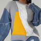 Pulover casual pentru femei, în stil patchwork