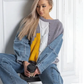 Pulover casual pentru femei, în stil patchwork