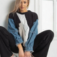 Pulover casual pentru femei, în stil patchwork