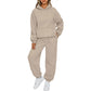 Set casual din 2 piese: bluză cu glugă și mâneci lungi și pantaloni