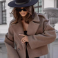 Women's Stylish Notched Lapel Short Coats