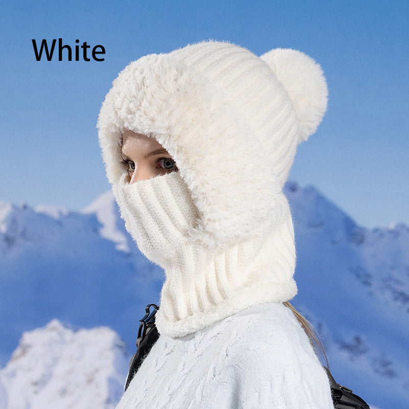 Women's Winter Knitted Beanie Scarf Mask — One-Piece 🧣