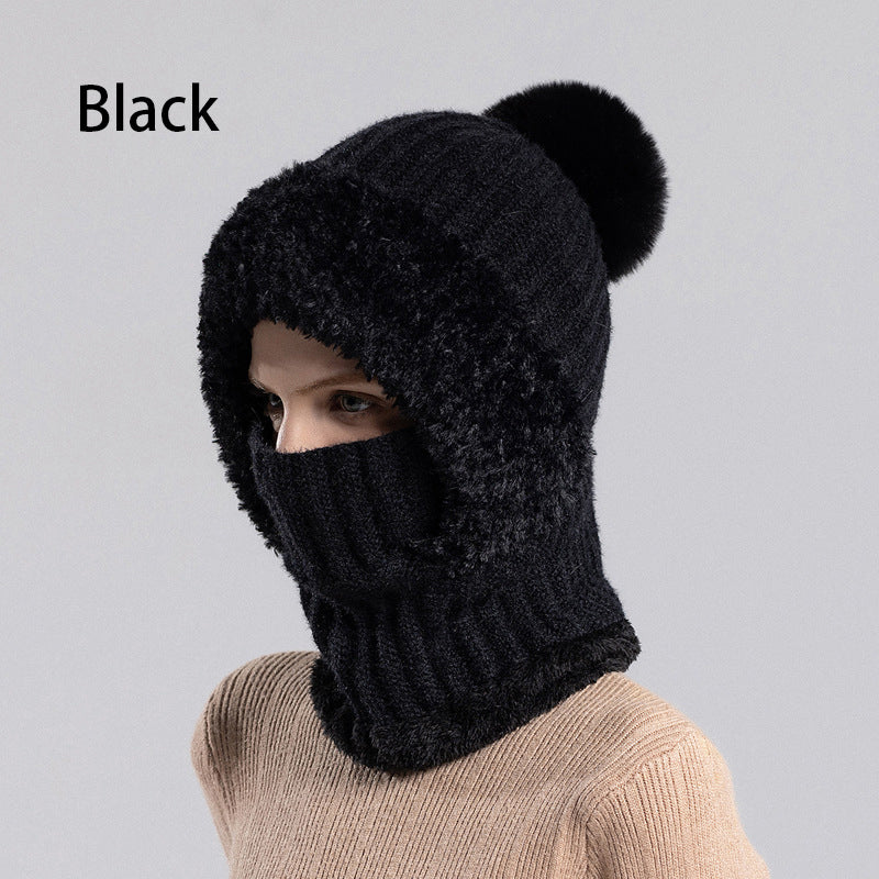 Women's Winter Knitted Beanie Scarf Mask — One-Piece 🧣