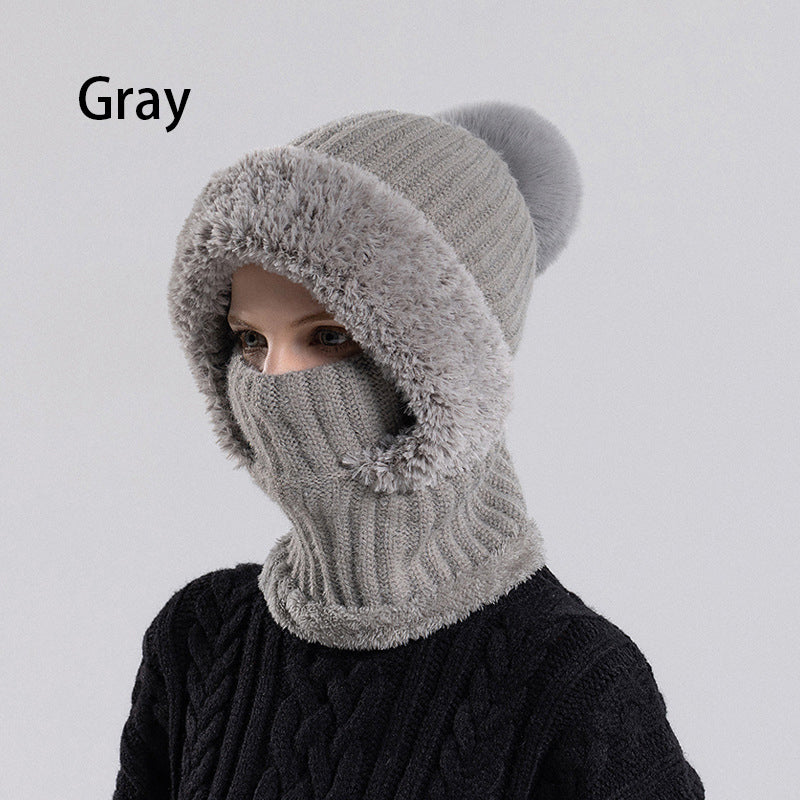 Women's Winter Knitted Beanie Scarf Mask — One-Piece 🧣