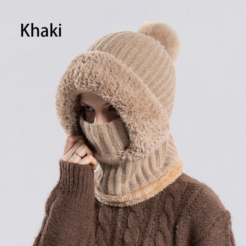 Women's Winter Knitted Beanie Scarf Mask — One-Piece 🧣