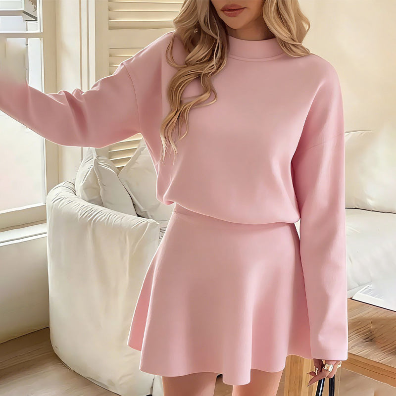 👗 Women's Mock Neck Knit A-Line Mini Dress | Effortless Style & Everyday Comfort ✨