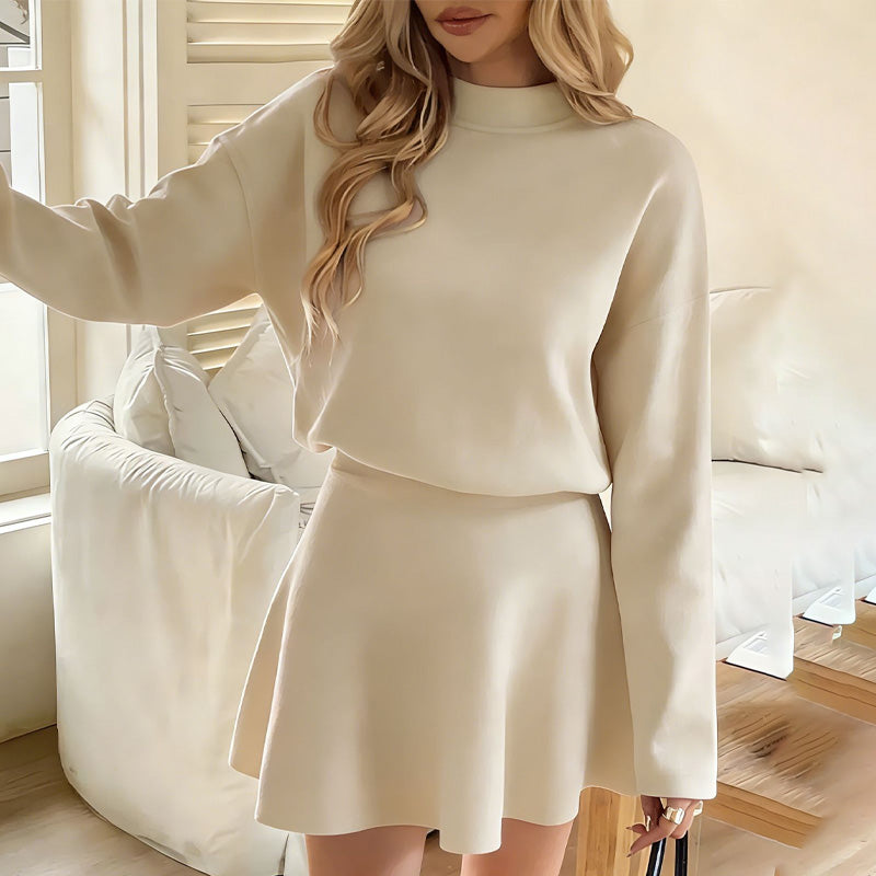 👗 Women's Mock Neck Knit A-Line Mini Dress | Effortless Style & Everyday Comfort ✨