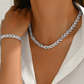💎 Set colier și brățară cu zale în formă de frunză, cu strasuri, reglabile – Strălucitor, elegant și versatil✨💝