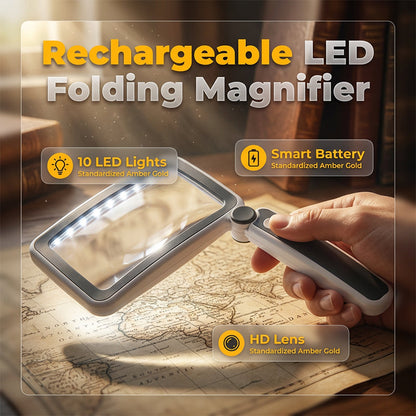 🔍 Lupă de Citit Pliabilă – LED & Portabilă 💡📖