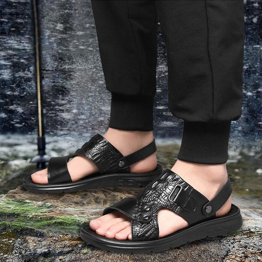👞 Sandale Bărbați Piele de Vită – Perforate & Transpirante 🐮🌬️