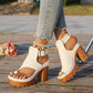 👡⚡Sandale cu talpă groasă și platformă✨ – Toc gros pentru înălțime + talpă antiderapantă cu profil zimțat｜Ușoare și aerisite pentru vară🌙 –  Plată la livrare 🛒💖