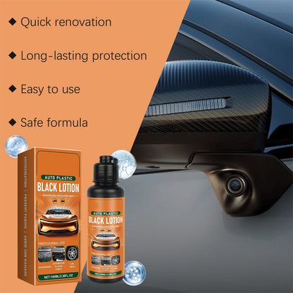 💥 Set de renovare a plasticului auto | Strălucire neagră cu o singură ștergere, protecție UV | Plată la livrar