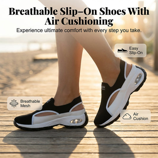 👟💨 Pantofi fără șireturi pentru femei, cu design ajurat și respirabil – răcoroși și respirabili, ușori și antiderapanti –  Plată la livrare ✅