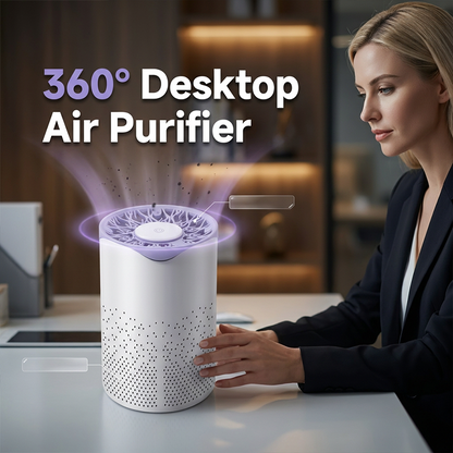 🥳2026 HOT SALE🥳💞50K+ SOLD!🌀🛡️ 50% OFF! Desktop Air Purifier – Whisper‑quiet night mode, 360° intake. USB powered. Sleep better, wake refreshed. 🛌✨