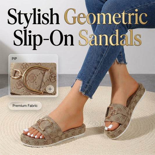 👡 Pășește în confort stilat – Sandale geometrice stilate tip slip‑on pentru femei – ramburs ✨