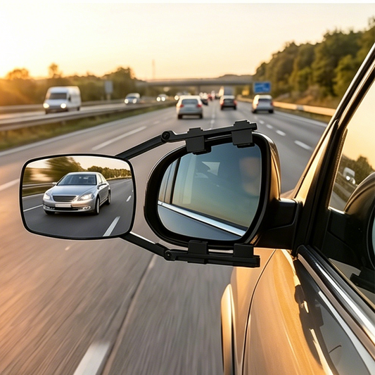 🚗 Îmbunătățește-ți vizibilitatea la tractare – Oglindă laterală extensibilă reglabilă pentru remorci – ramburs 🔁