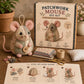 🐭✨ Trusă de cusut vintage, realizată manual, în formă de șoricel – Design compact și unic