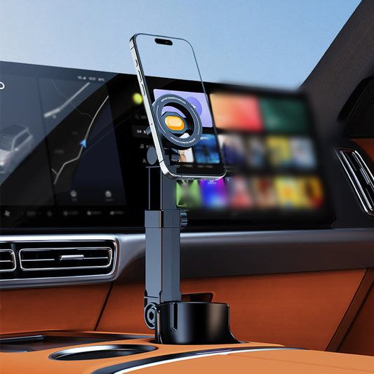 🧲 Montează-ți telefonul în siguranță – Suport auto reglabil pentru telefon în suportul de pahare, cu magneți puternici – ramburs 🚗📱
