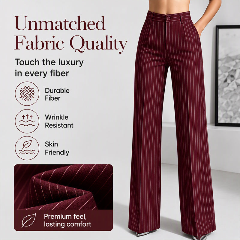 Women's Striped Wide-Leg Trousers — High-Waisted 👖