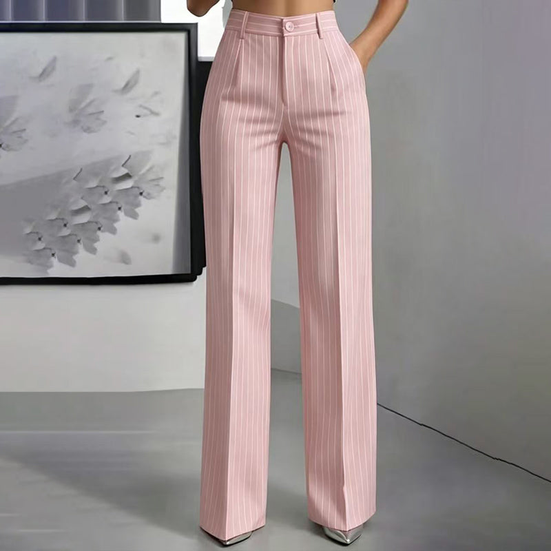 Women's Striped Wide-Leg Trousers — High-Waisted 👖