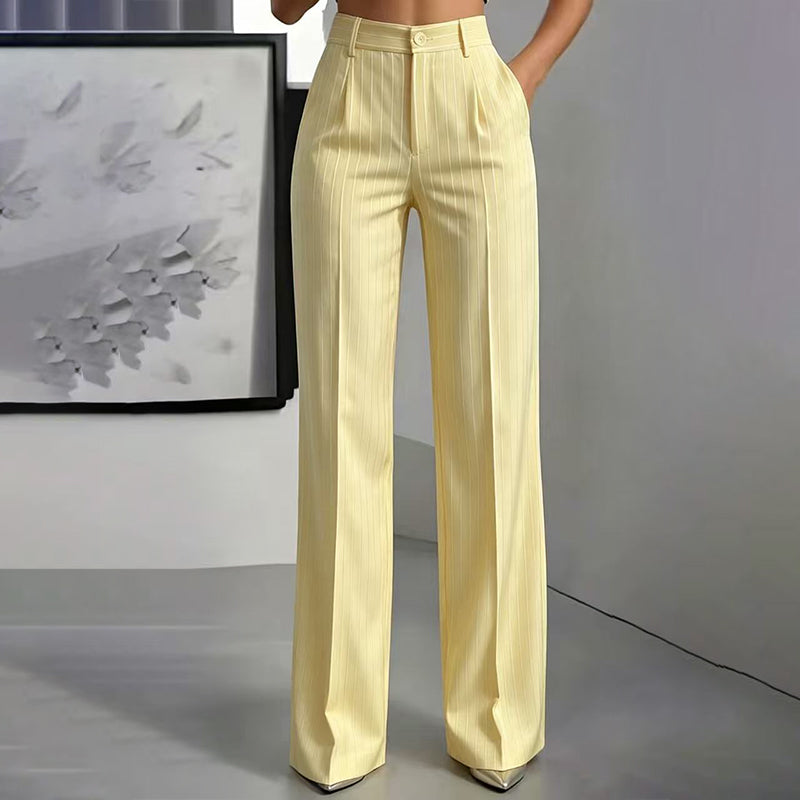 Women's Striped Wide-Leg Trousers — High-Waisted 👖