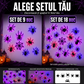 Autocolante de perete cu păianjeni 3D LED intermitenți pentru Halloween