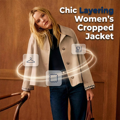 Women's Cropped Single-Breasted Jacket — Breathable, Autumn Layer
